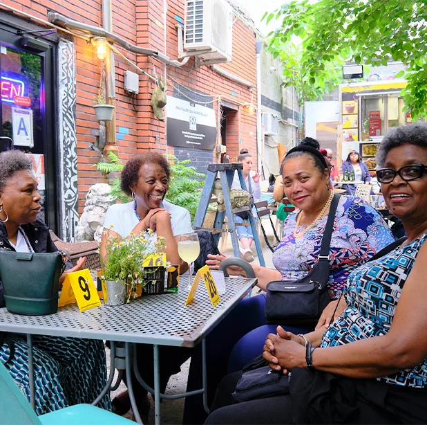 Guests enjoying Art Café outdoors